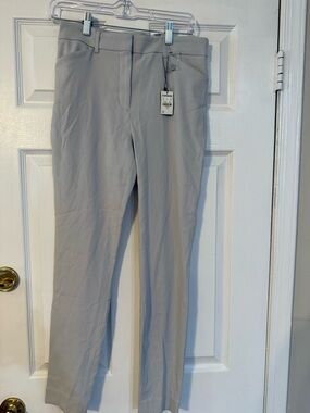 Express Light Gray Slim Straight Trousers